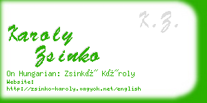 karoly zsinko business card